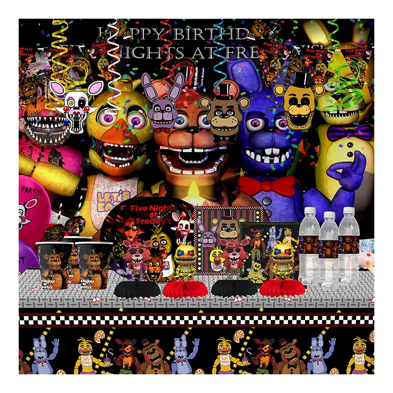 Украшения для тематической вечеринки Five Nights at Freddy's одноразовая посуда