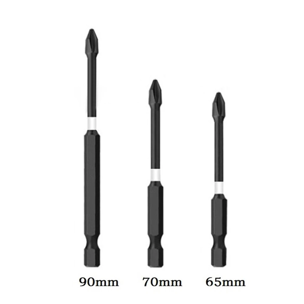 

Professional 3PCS Set of Magnetic PH2 Cross Screwdriver Drill Bits with Impact Resistance and Black Phosphating Coating