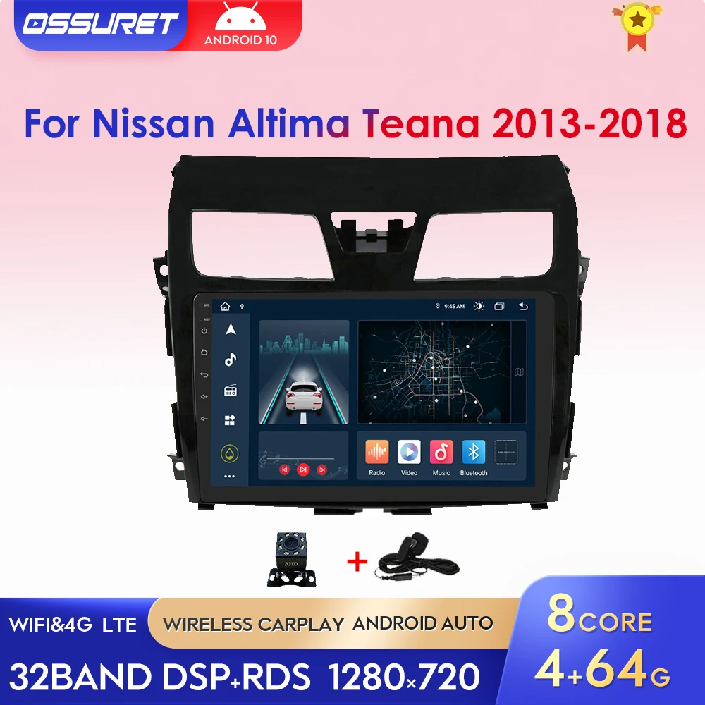 

Android 10 автомобильный навигатор плеер для Nissan Teana Altima 2013 2014 2015 GPS Радио стерео Мультимедиа 4G SWC Carplay четырехъядерный