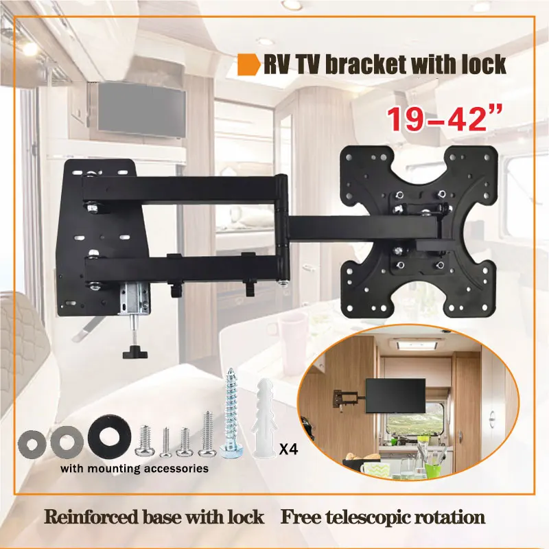 With Locking Wall Mount Bracket Function Telescopic 19-42 In