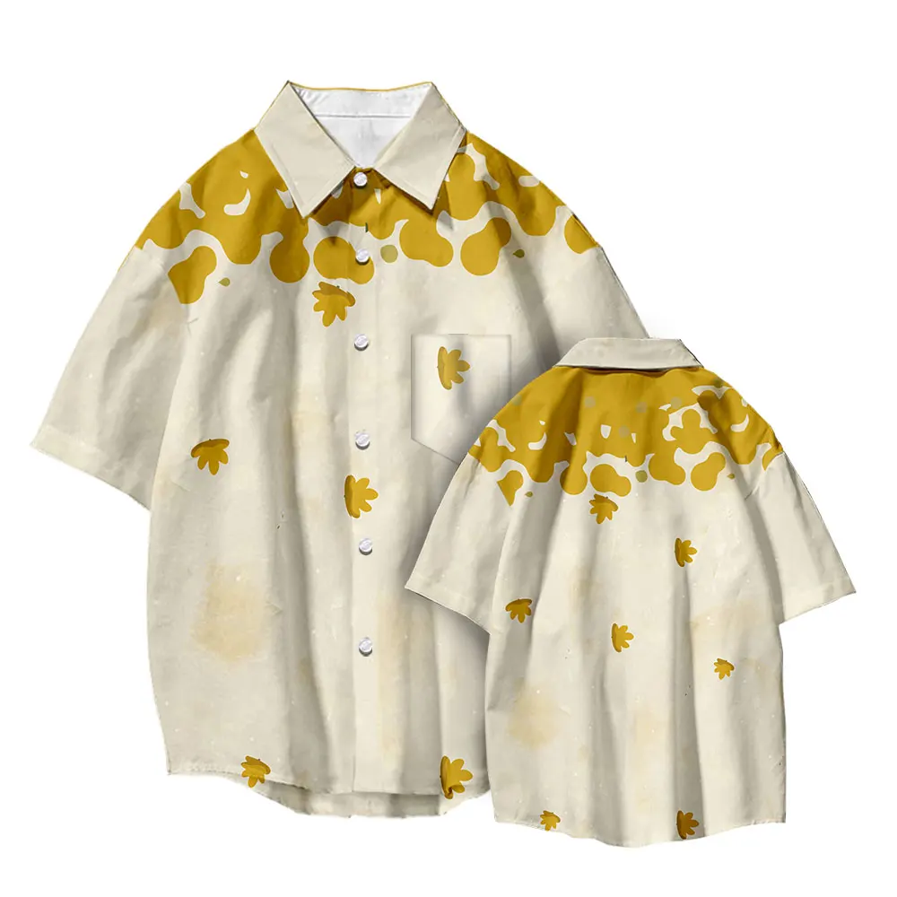 Flower Print 2022 Summer Short Sleeve Men Women Shirts Clothing Hawaiian Beach Streetwear Fashion Breathable  Oversized Blouses