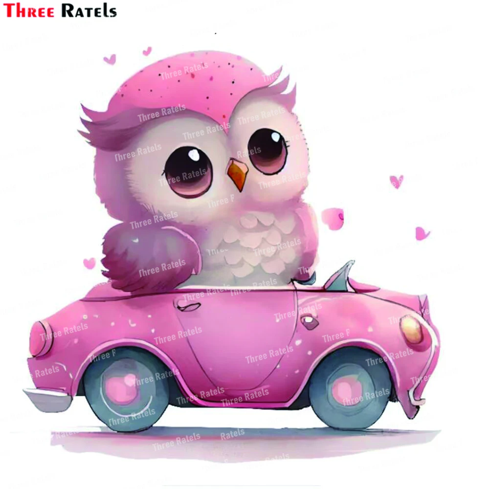 Три Ratels K791 Сова в розовом автомобиле, Цветочная наклейка, украшение для дома, наклейки Три Ratels K791 Сова в розовом автомобиле, Цветочная наклейка, украшение для дома, наклейки