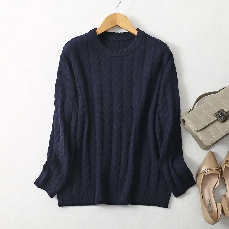 Шелковый свитер из ангоры женский осенне-зимний утолщенный свободный верхний