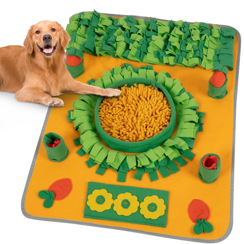 

Dog Snuffle Mat Nose Smell Training Sniffing Pad Cat Dog Puzzle Natural Foraging Skill Toys Pet Slowing Feeding Intelligence Mat