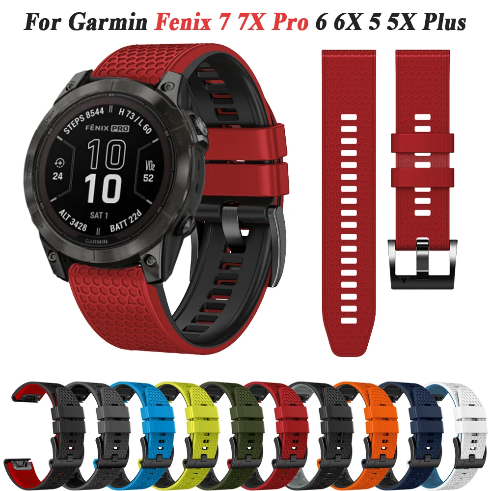 

26mm 22mm Silicone Strap Watchband For Garmin Fenix 6X 6Pro 5X 5 7X 7 Pro Epix 2 Forerunner 955 945 935 QuickFit Bracelet Correa