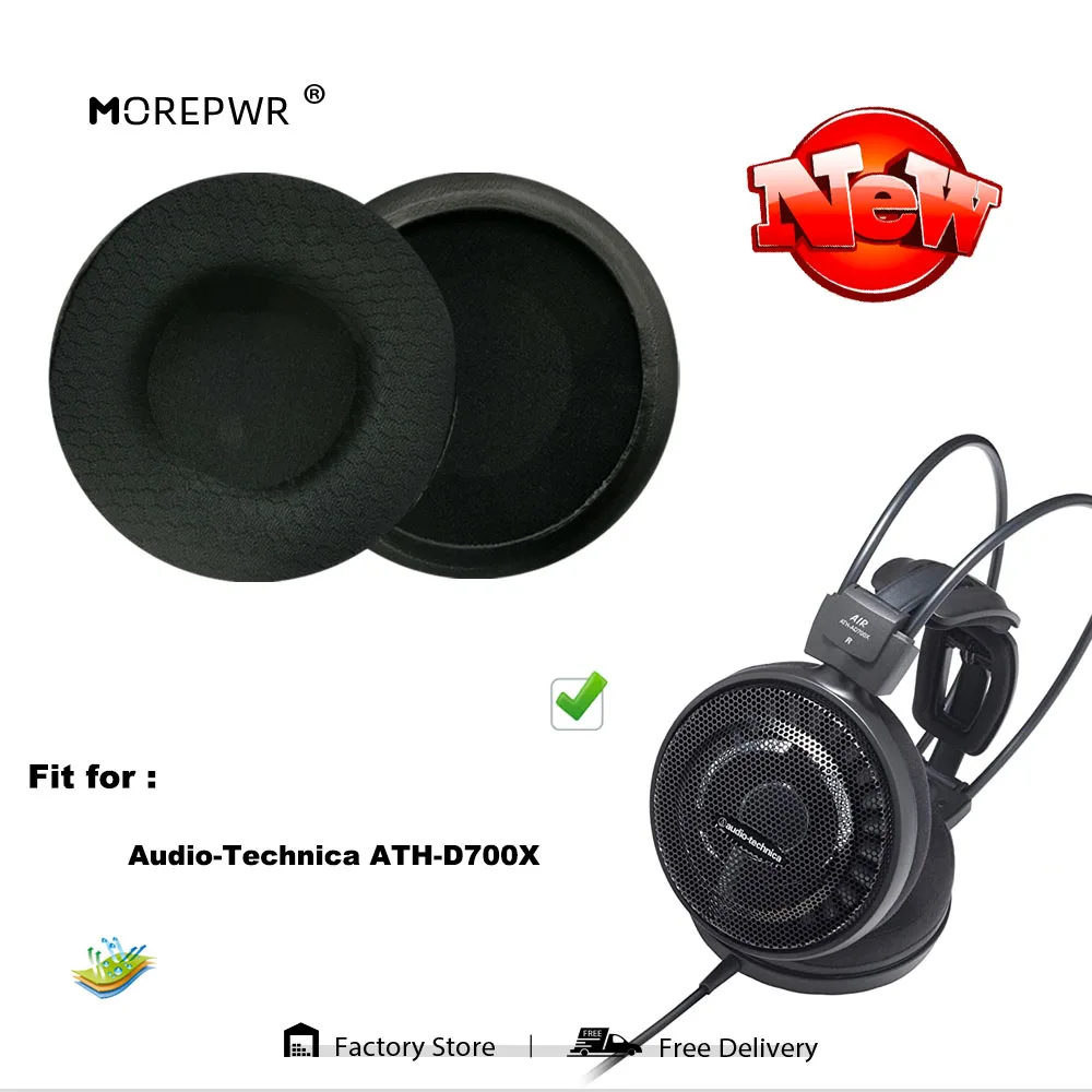 

Morepwr New Upgrade Replacement Ear Pads for Audio-Technica ATH-D700 Headset Parts Leather Cushion Velvet Earmuff Sleeve