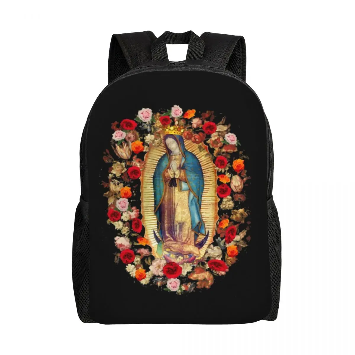 

Our Lady Of Guadalupe Mexican Virgin Mary Laptop Backpack Fashion Bookbag for College School Student Mexico Catholic Saint Bags