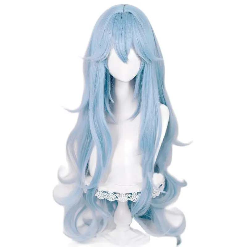 

EVA Ayanami Rei Cosplay Wig 100cm Blue Long Wavy Women Heat Resistant Synthetic Hair Peluca Anime Wigs