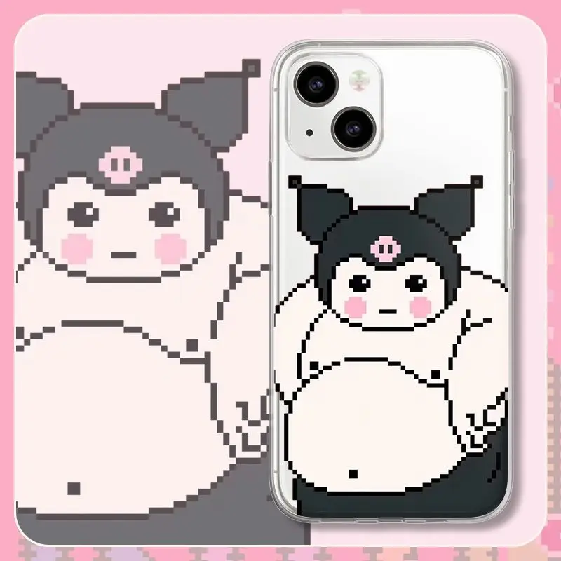 

Чехол Kawaii Sanrio Kuromi для Iphone 11 12 13 искусственные чехлы с большим животом Kuromi милые аниме ударопрочные аксессуары для телефонов