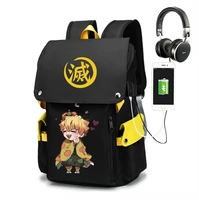 anime backpack demon slayer anti theft backpack durable oxford laptop bag boy girl school bags large capacity school bag for kid