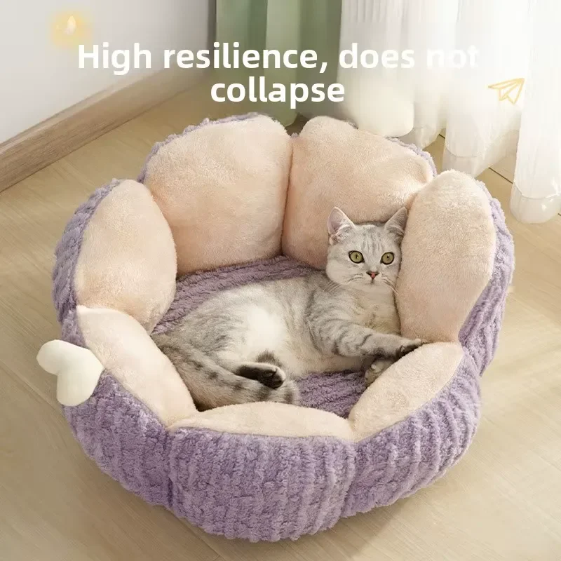 Фото Осенняя лежанка для кошек в форме кактуса из утолщенной ткани с дизайном в виде пещеры, спальный коврик, домик для питомца из Сючжоу. №3