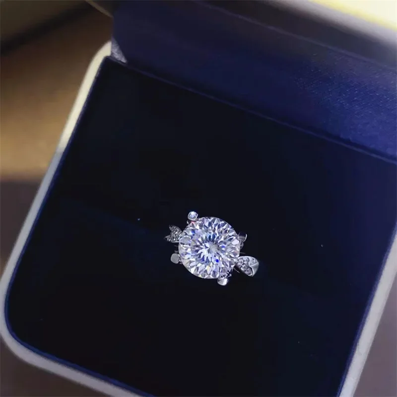 Кольца с муассанитом и бриллиантами 1-3 карата 100 граненая огранка для женщин