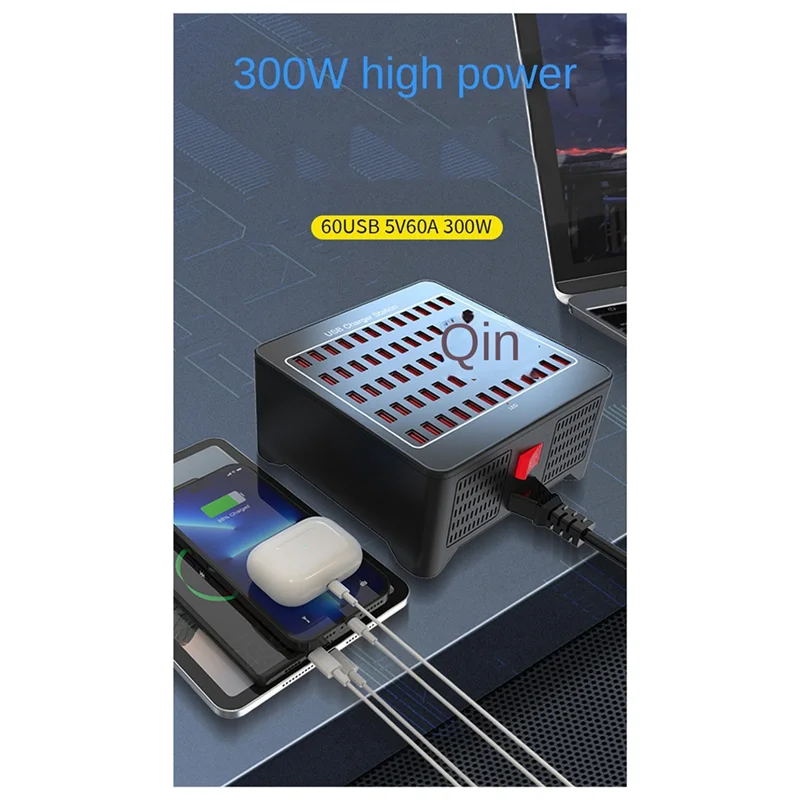 N91R-300W 60, многопортовая USB-зарядная станция, базовая розетка, несколько USB-адаптеров-концентраторов для зарядного устройства для компьютера, телефона, камеры, вилки стандарта США Dura (art.: 3920cfdecf589) - 3920cfdecf589