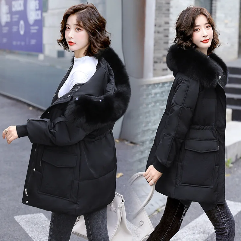 

New Winter Jackets for Women 2022 White Duck Down Coats Mid-length Down Jacket Korean Fashion Casual Warm Coat Menteau Femme Cjk