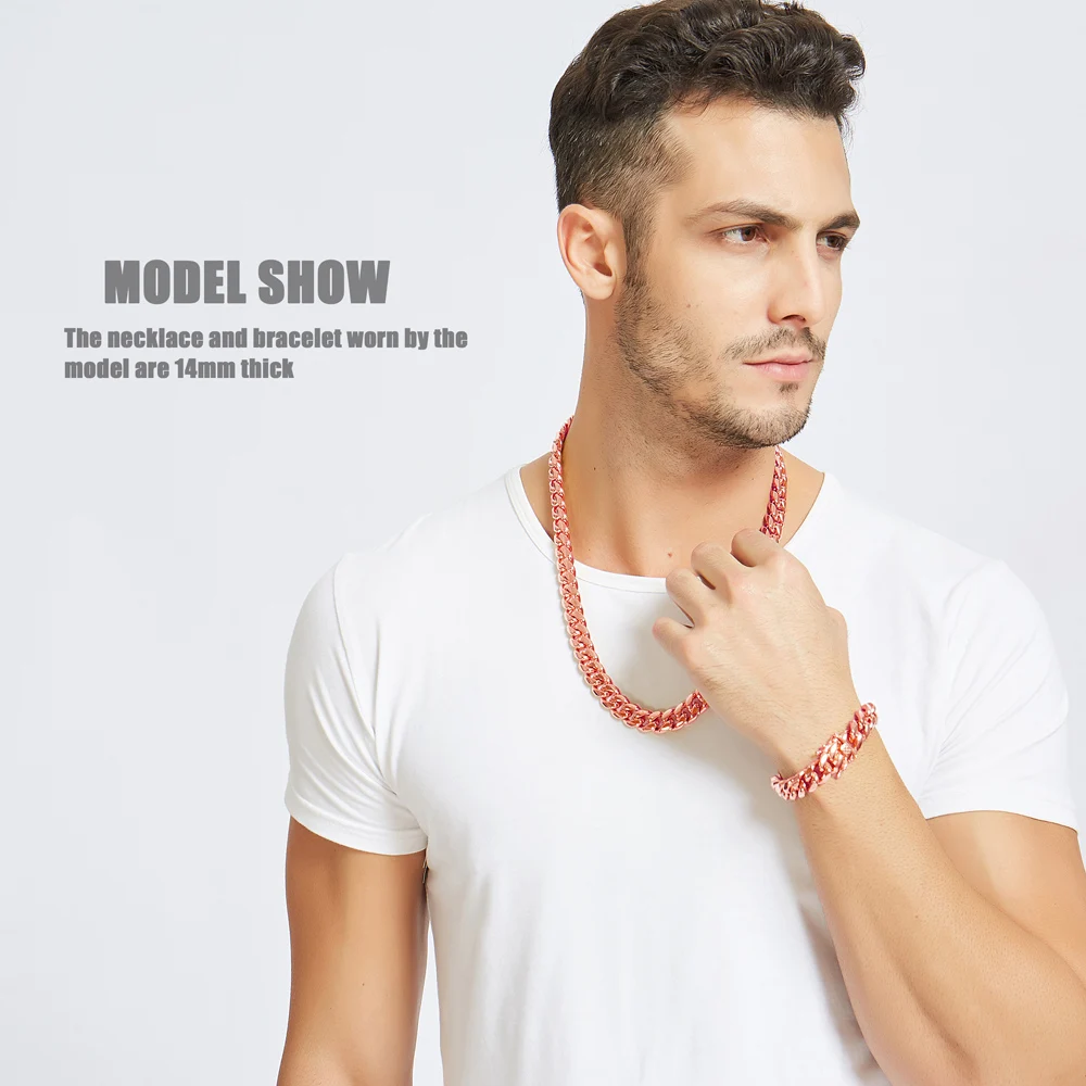 Женский браслет из нержавеющей стали с фианитом розового золота позолотой 14 к и