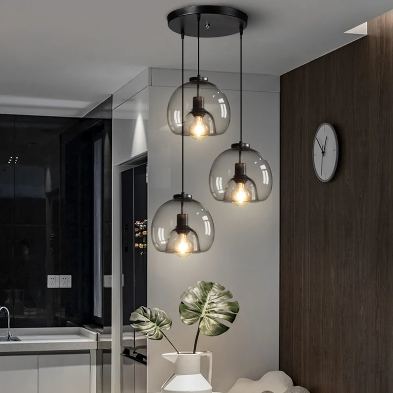 

Modern Dining Room Glass Pendant Lamp Nordic Bedside Pendant Light Bedroom Study Bar Interior Decoration Hanging Lamp Lighting