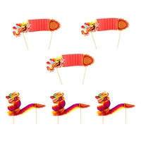 6 pcs toys diy dragon puppets chinese new year decor diy paper dragon chinese dragon paper puppets for kids girl children