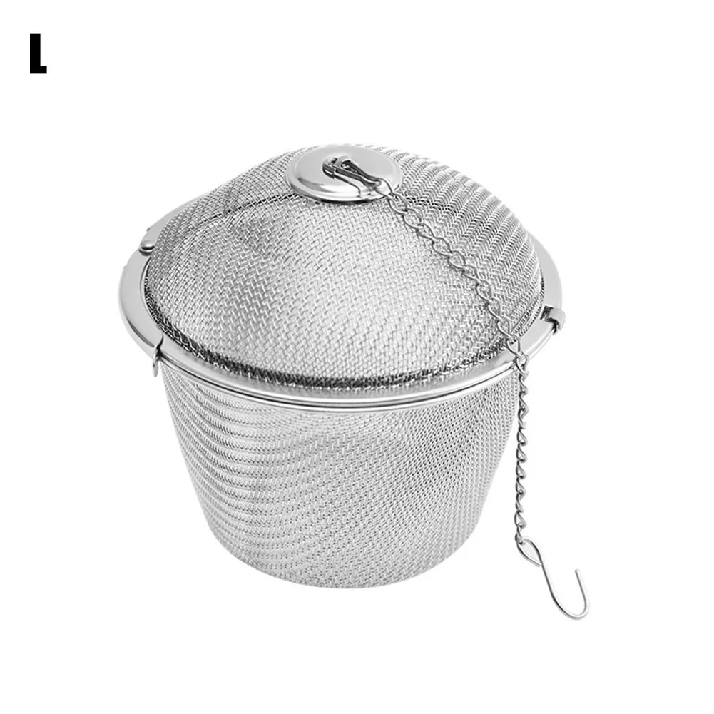 

Reusable Strainer Mesh For Tea Locking Ball Spice Herbal Infuser Filter Diffuser Stainless Steel Clip Kitchen Tools