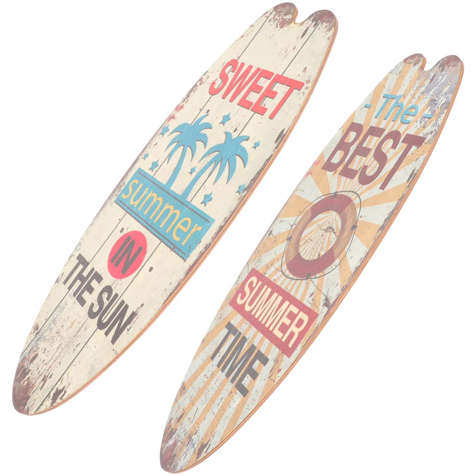 

2 Pcs Kitchen Plaque Vintage Signs Decorations Hanging Sign Wood Hanging Surfboard Vacation Vintage Home Decor