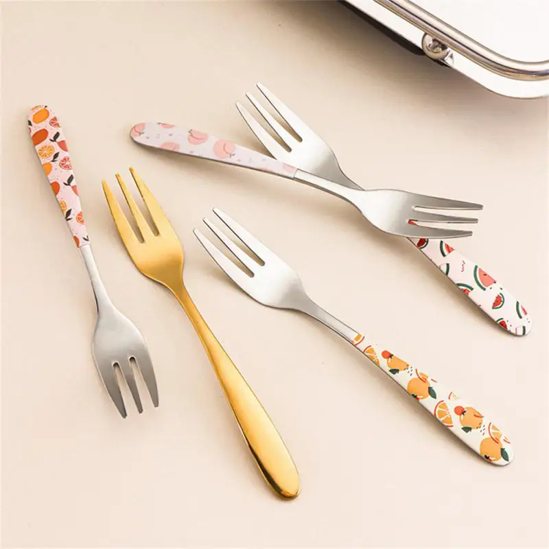

Stainless Steel Fruit Fork Home Mid-autumn Moon Cake Fork Cute Cartoon Dessert Fork