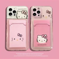 transparent wallet cartoon cute phone case for iphone13 11 12 pro max phone case 6 6s 7 8 plus x xr xsmax card bumper back cover