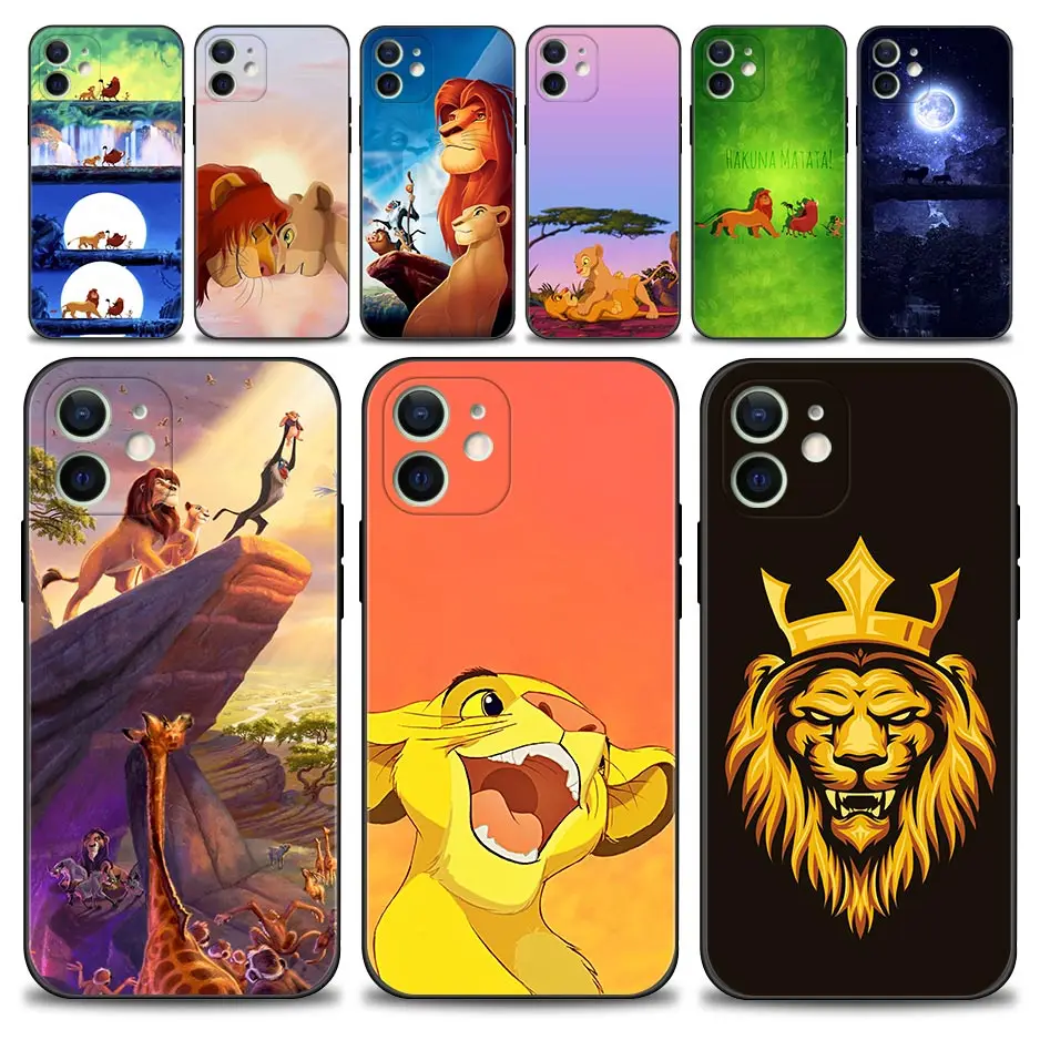 

Phone Case For Apple iPhone 13 12 11 Pro Max 13Mini XS Max XR X 7 8 6 6S Plus SE2022 Shell Fundas Cartoon Animal Lion King
