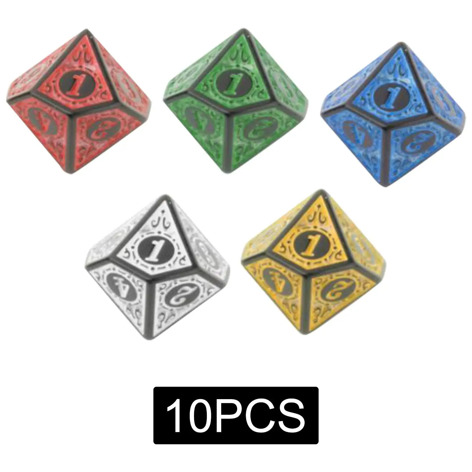 

10 Pieces Acrylic Polyhedral Dice Dice Game Family Table Game for Family Gathering Cafe Table Board Role Playing Game Party