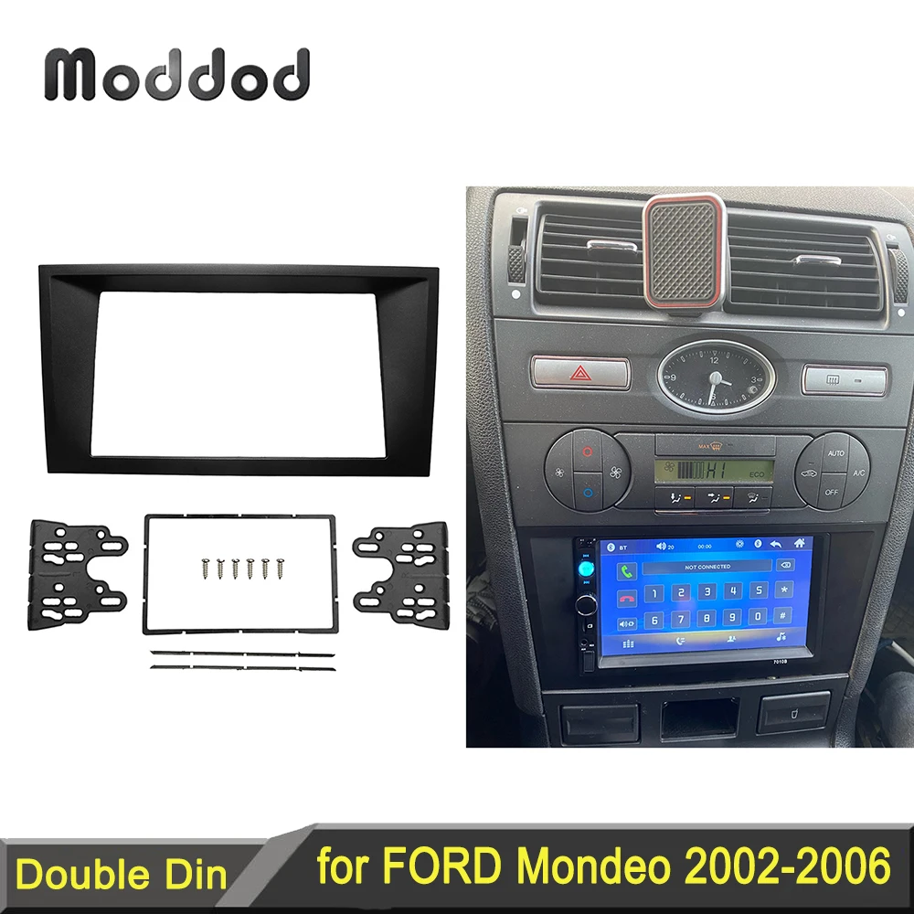 Double 2 Din Fascia For FORD Mondeo 2002-2006 CD Facia Stereo Player Panel Dash Mount Install Trim Kit Refit Frame Bezel