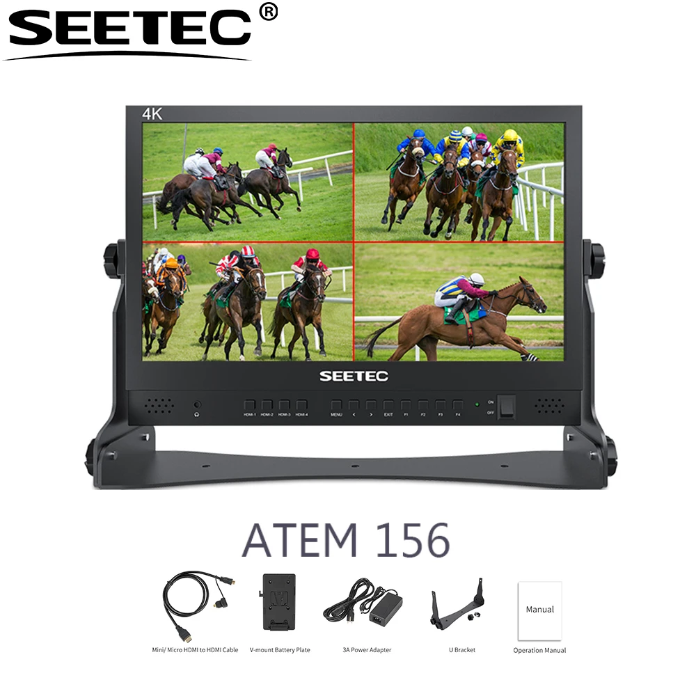 Монитор SEETEC ATEM156 диагональю 15 6 дюйма с кабелем 4HDMI совместим blackmagic ATEM |