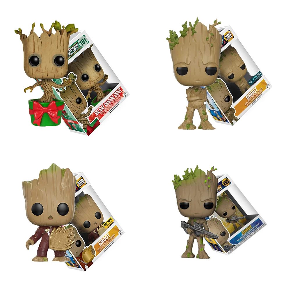 

Galaxy Guard 2 Tree People Grute Festival Christmas Edition Handmade Model Figure # 101 # 207 # 208 Decorative Decorations Funko