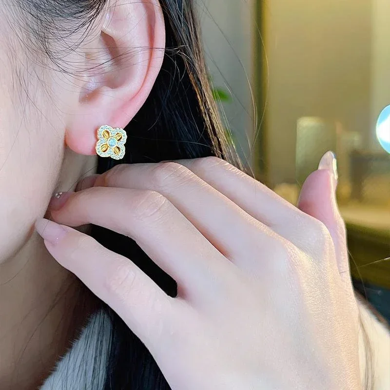 XUYUANFEN винтажные женские серьги с бриллиантами в золотой горошек и серебряным