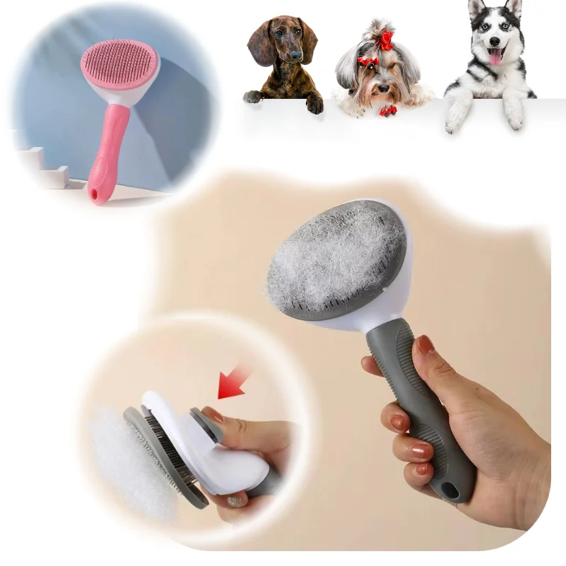 

Pet Brush Cat Comb Self Cleaning Pet Hair Remover Brush For Dog And Cat Grooming Tools Pets Dogs Accessories Peine de depilación