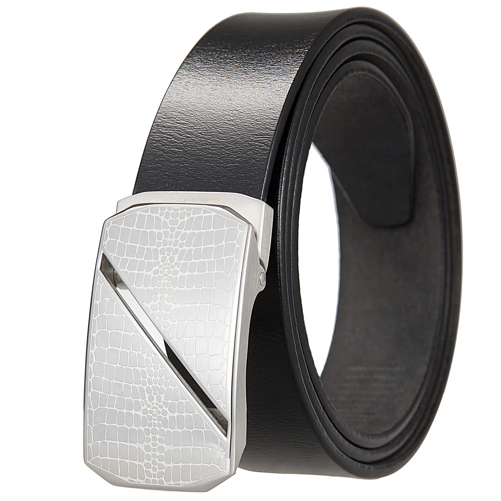 Top Quality Men's Leather Belt Business Luxury Dress Belt Toothless Buckle Belt Men's Fashion Belt Leather Belt Jeans Belts