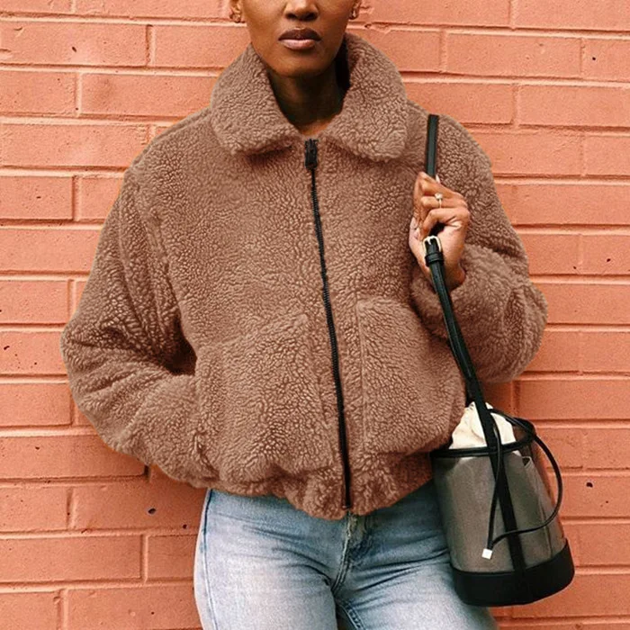 Women's Fur Jacket Autumn and Winter Fashion Casual Plush Faux Fur Coat Women Faux Fur Coat