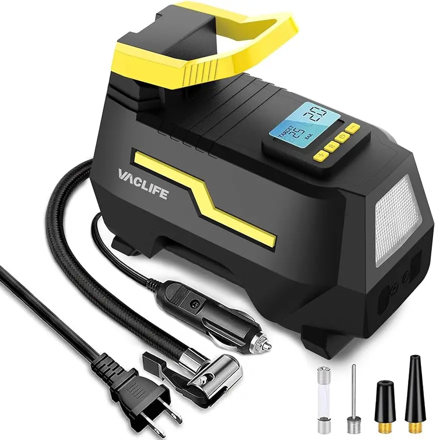 Насос для шин VacLife AC/DC 2-в-1 портативный воздушный компрессор насос автомобильных