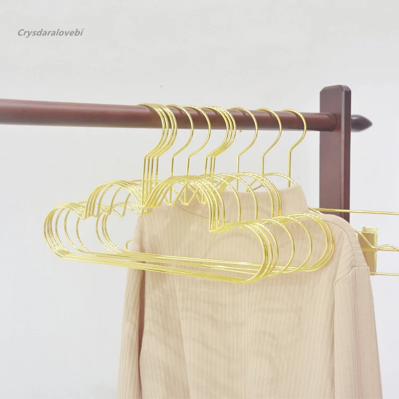10pcsClothes Hanger for Baby Kid Gold Non Slip Metal Space Saving Cloud Shape Hanger Clothes Closet Storage Organizer Rack