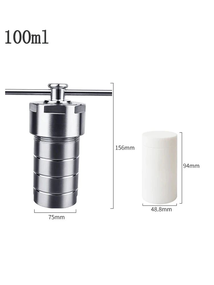 Гидротермальный Автоклавный реактор с камерой PTFE Гидротермический синтез 100 мл