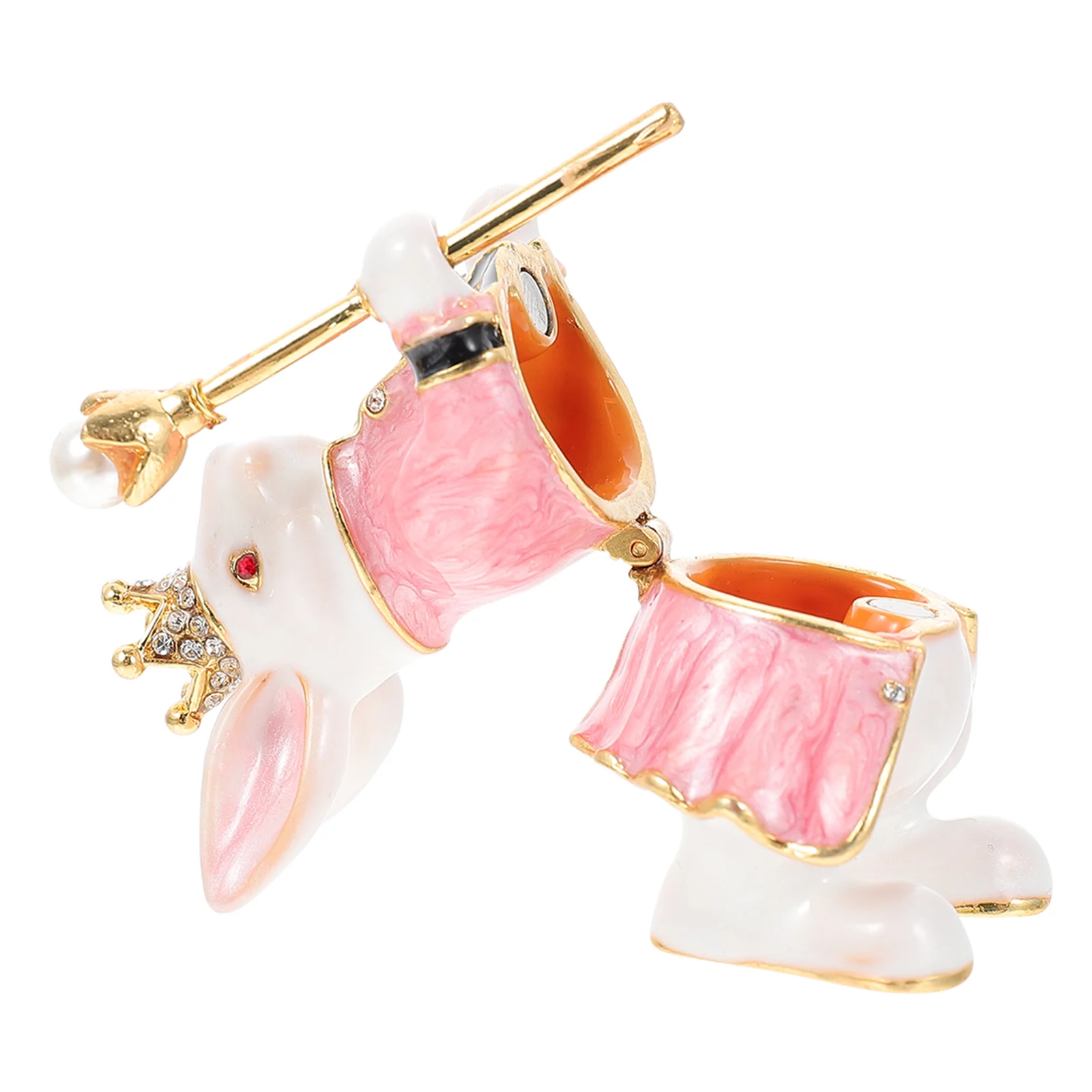 

1Pc Zinc Alloy Jewelry Box Creative Ring Storage Box Rabbit Shaped Ornament