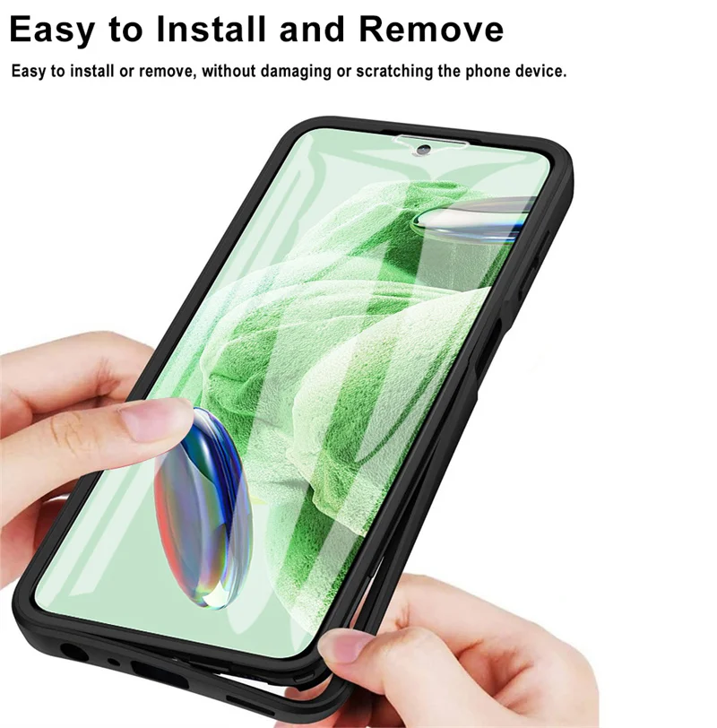 Противоударный 360-градусный полный чехол для Xiaomi Poco X5 Pro 5G прозрачный ПК с