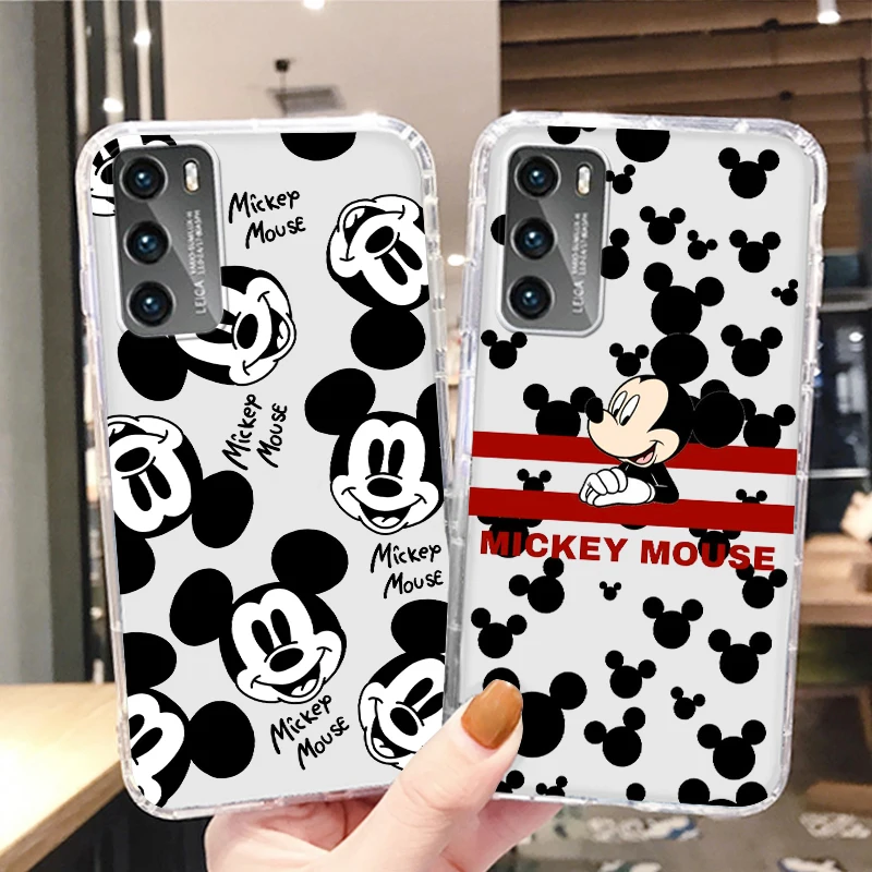 

Mickey Minnie Logo Transparent Phone Case For Huawei P50 P40 P30 P20 Lite P Smart Z Pro Plus 2019 2021 Cover