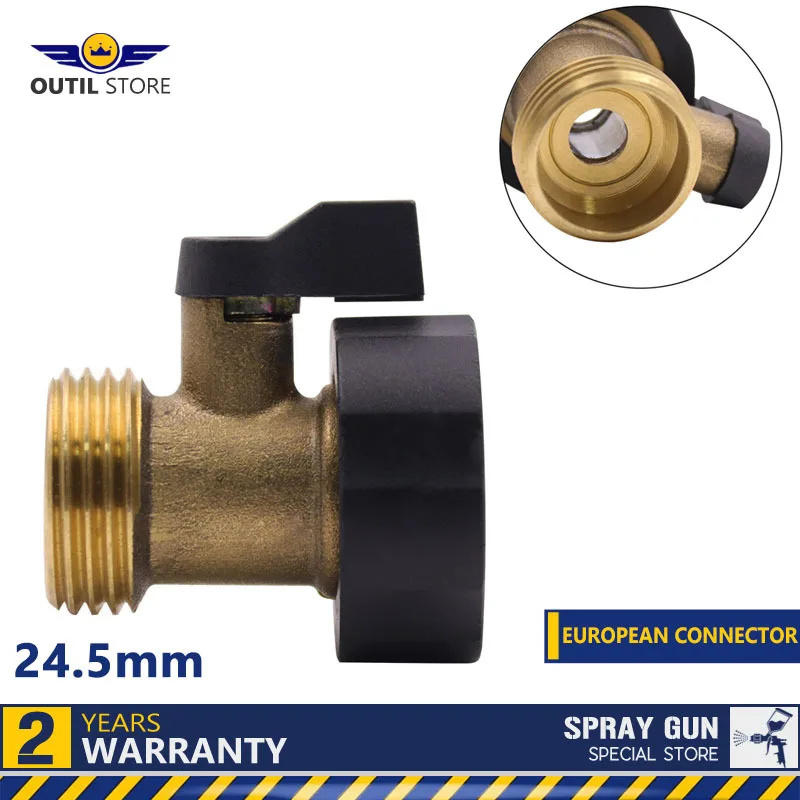 

Realmote 1pc Garden brass straight-through ball valve European 3/4 inlet and outlet threaded water pipe joints