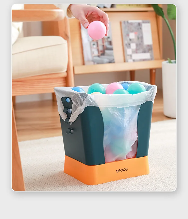 

Kitchen Trash Can Creative Plastic Bag Support Folding Paper Basket Toilet Extended Telescopic Storage Bin Bathroom Garbage