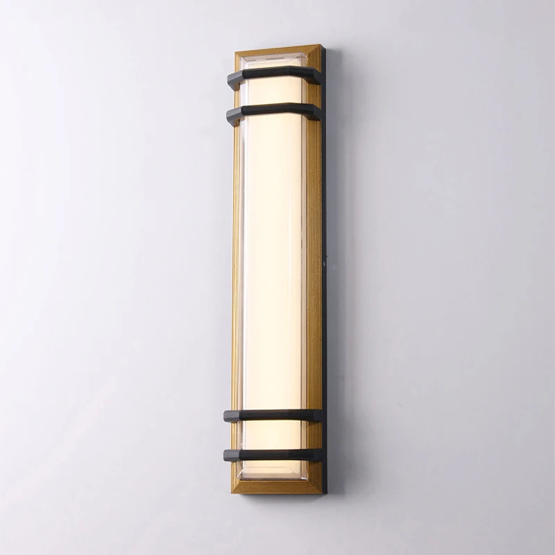 

Простая уличная светодиодная водонепроницаемая черная, Золотая Прямоугольная алюминиевая настенная лампа, освещение для сада, ворот, наружная настенная лампа