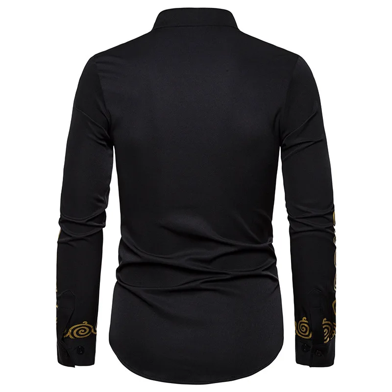 Men's Casual Fashion Printed Totem Long Shirt