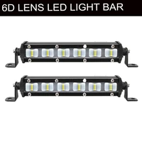 7 inch 6d lens led light bar offroad led work light flood light waterproof for tractor truck off road 4x4 motorcycle work lamp
