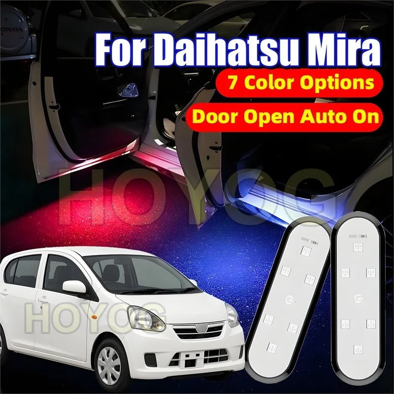 Фото Подходит для Daihatsu Mira 2010-2018: Беспроводная светодиодная подсветка дверей автомобиля с магнитным креплением и USB-аккумулятором. №1