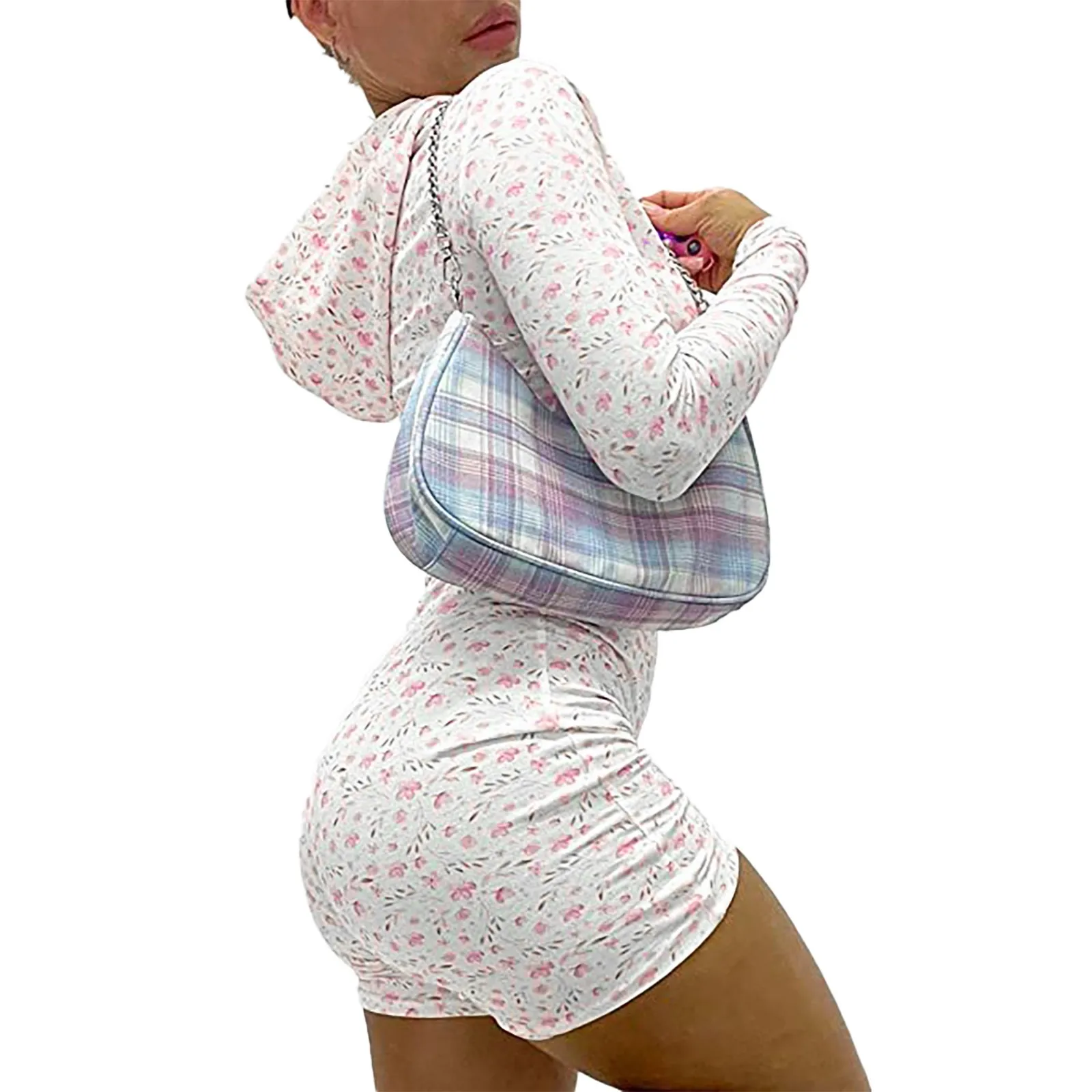 

Womens V Neck Long Sleeve Jumpsuit Shorts Zip Slim Jumpsuit Sleepwear for Women Dance Pants Women Ladies Jumpsuits Dressy Formal