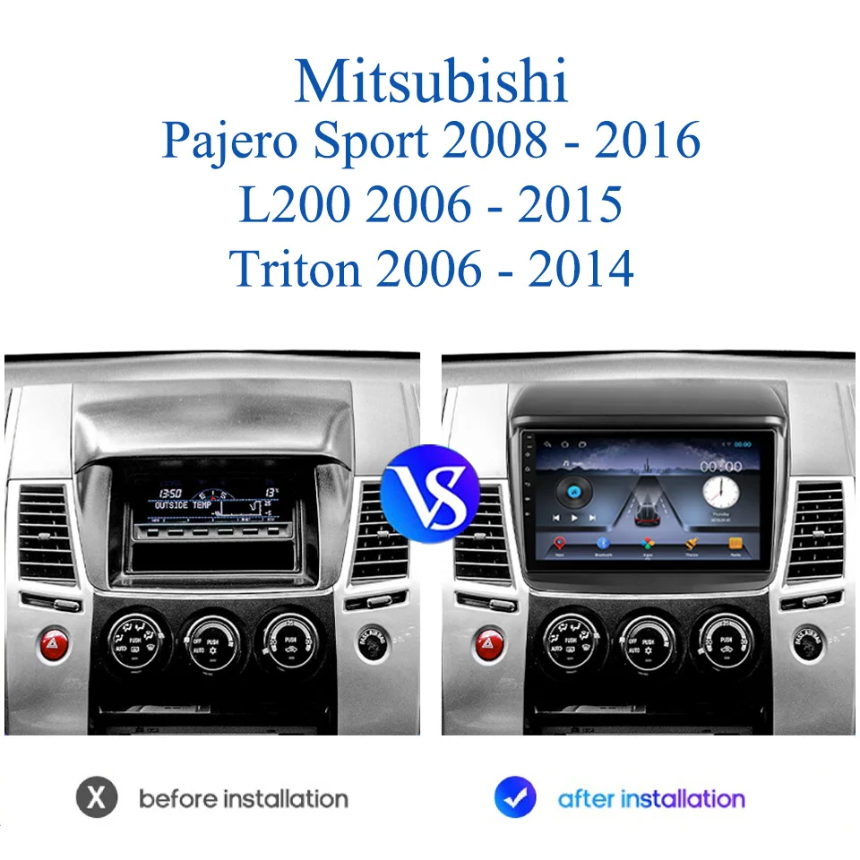 

Автомобильный радиоприемник Android 14 8G Ram для Mitsubishi Pajero Sport L200 2006-2016 Мультимедийное головное устройство DVD-магнитофон Carplay DSP