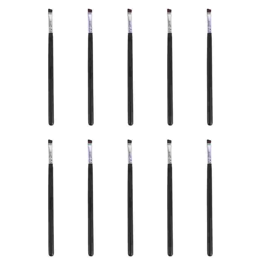 

10pcs Brushes Fine Portable Angled Brushes Eye Liner Brush Simple Makeup Tool
