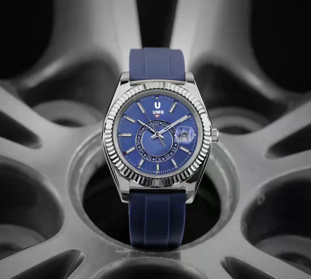 

2021Men's full function mechanical watch. The braking date can be adjusted at both times. 24 hours aaaa watch